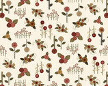 Home Sweet Home - Small Appliqué Flowers Cream by Debbie Busby from Henry Glass Fabric