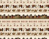 Home Sweet Home - Border Stripe Cream by Debbie Busby from Henry Glass Fabric