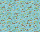 River Romp - Otters Teal from Henry Glass Fabric