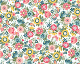 Vintage Flora - Main Flora White by Kimberbell from Maywood Studio Fabric