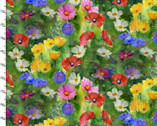 Country Living - Flower Meadow Multi from 3 Wishes Fabric