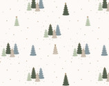 Cosy Christmas by Victoria Louise - Paper Trees White from Craft Cotton Company Fabric