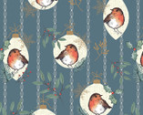 Little Red Robin - Winter Baubles Birds from Craft Cotton Company Fabric