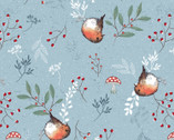 Little Red Robin - Bird and Berries from Craft Cotton Company Fabric