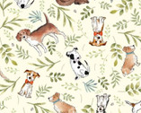 Man’s Best Friend - Winter Foliage Dogs from Craft Cotton Company Fabric