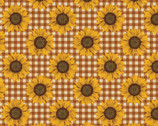 Harvest Farm - Sunflower Check Red from Benartex Fabrics