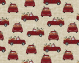 Harvest Farm - Pick Up with Pumpkins Trucks Tan from Benartex Fabrics