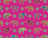 Return to Hope - Elephant Wonder Fuchsia Metallic from Benartex Fabrics