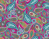 Return to Hope - Inspire Paisley Fuchsia Metallic from Benartex Fabrics