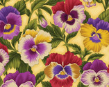 Flower Festival - Violets Yellow from Benartex Fabrics