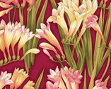 Flower Festival - Freesia Rose Red from Benartex Fabrics