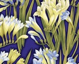 Flower Festival - Freesia Royal Blue from Benartex Fabrics