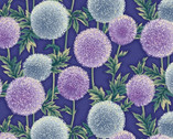 Flower Festival - Globe Thistles Peri from Benartex Fabrics