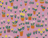 Furrow - Plant Pots Purple Pink from Cloud9 Fabrics