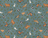 The Mountains Are Calling FLANNEL - Animal Toss Teal from Henry Glass Fabric