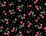 Cherries Dots Black from Fabric Traditions Fabric