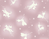 Glow Fairies GLOW In DARK - Fairies Soft Pink from Lewis and Irene Fabric