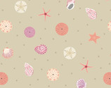 Small Things Coastal - Seashells Sand from Lewis and Irene Fabric