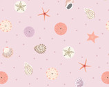 Small Things Coastal - Seashells Pink from Lewis and Irene Fabric