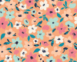 Cottage Garden - Summer Floral Orange by Joanna Plucknett from Felicity Fabrics