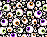 Halloween Prints - Eyeballs Black from David Textiles Fabrics