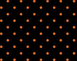 Halloween Prints - Small Dots Orange on Black from David Textiles Fabrics