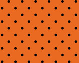 Halloween Prints - Small Dots Black on Orange from David Textiles Fabrics