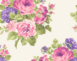 Lillian’s Garden - Floral Bouquet Cream from Freckle and Lollie Fabric