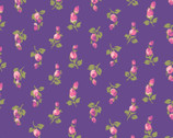 Lillian's Garden - Rosebud Purple from Freckle and Lollie Fabric