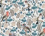 Feathers and Flora - Birds Branches White from Robert Kaufman Fabrics