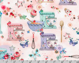 Blossom Bake Shop - Baking Mixers Items Ballerina Pink by Lynn Horrabin from Robert Kaufman Fabrics