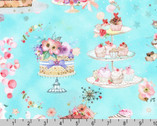 Blossom Bake Shop - Cakes Aqua by Lynn Horrabin from Robert Kaufman Fabrics