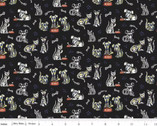 Amor Eterno - Cats and Dogs Skeleton Black from Riley Blake Fabric