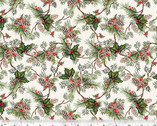 Holiday Gatherings - Holly Tree Ivory by Jean Plout from Windham Fabrics