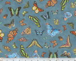 Butterfly Collector - Lepidoptery Classic Blue from Windham Fabrics