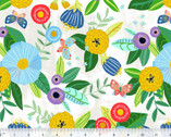 ABCs in Bloom - Blooming Garden White by Kelly Angelovic from Windham Fabrics