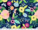 ABCs in Bloom - Blooming Garden Navy by Kelly Angelovic from Windham Fabrics