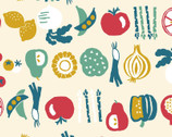 Pygmy World - Fruit and Vegetables Natural from Cosmo Fabric