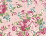 Ruru Bouquet Un Cadeau Mignon - Floral Bouquet Pink from Quilt Gate Fabric