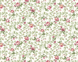 Ruru Bouquet Un Cadeau Mignon - Floral Vine Ivory White from Quilt Gate Fabric