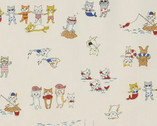 Funny Cats Vacation Cream from Kokka Fabric