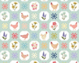Prairie Sisters Homestead - Quilted Countryside Mint from Poppie Cotton Fabric