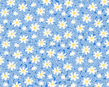 Nana Mae 8 - Packed Daisy Blue from Henry Glass Fabric
