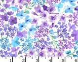 Bloom Bright - Packed Flowers Blue Violet from Maywood Studio Fabric
