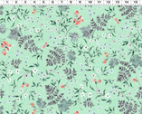 Mylah’s Garden - Wildflowers Lt Mint from Clothworks Fabric