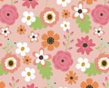 Fantastic FLANNEL - Spring Flowers Pink from David Textiles Fabrics