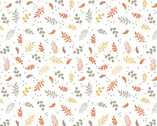 Fantastic FLANNEL - Nature Leaves Dot White from David Textiles Fabrics