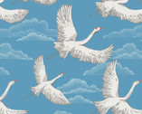 Baltic Woodland - Flying Cranes from Cloud9 Fabrics