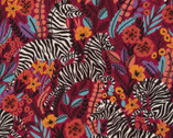 Zebras - Frolicking Zebras Red from Cloud9 Fabrics