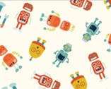 High Gear - Robots Cream from Cloud9 Fabrics